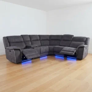 Hannah Fabric Electric Recliner Corner Sofa