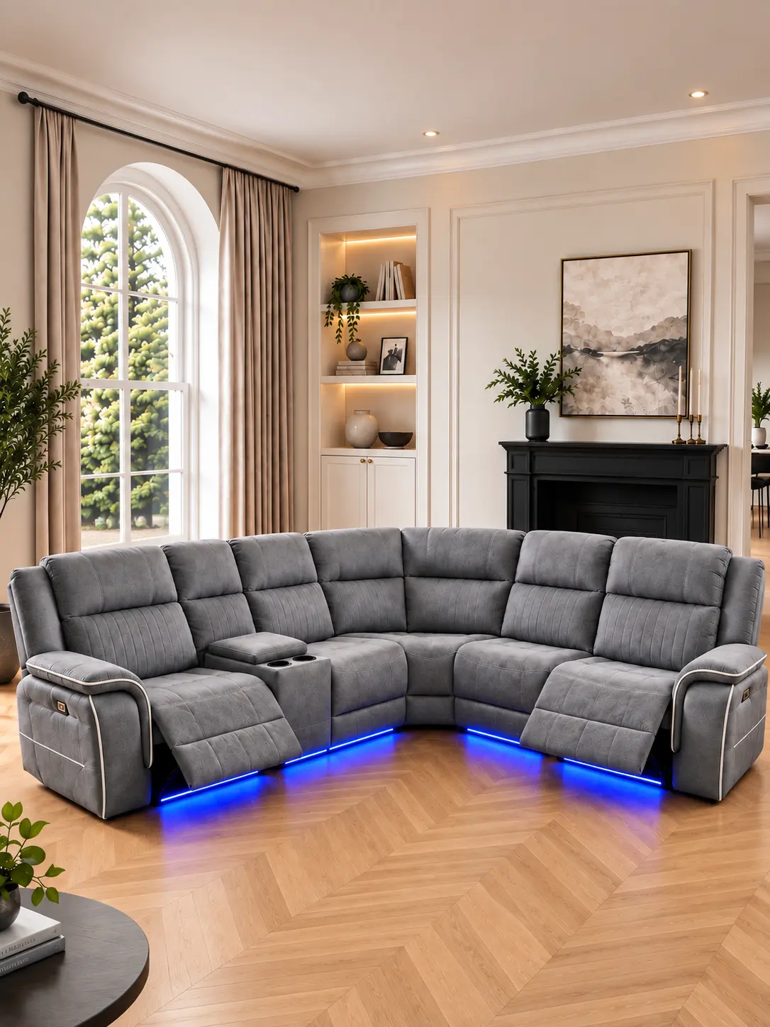Roma Leather Manual Recliner Corner Sofa