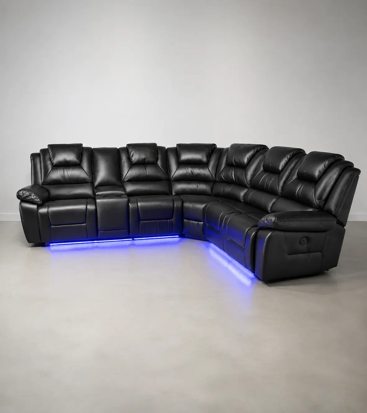 Oxford Leather Electric Recliner Corner Sofa - Image 3