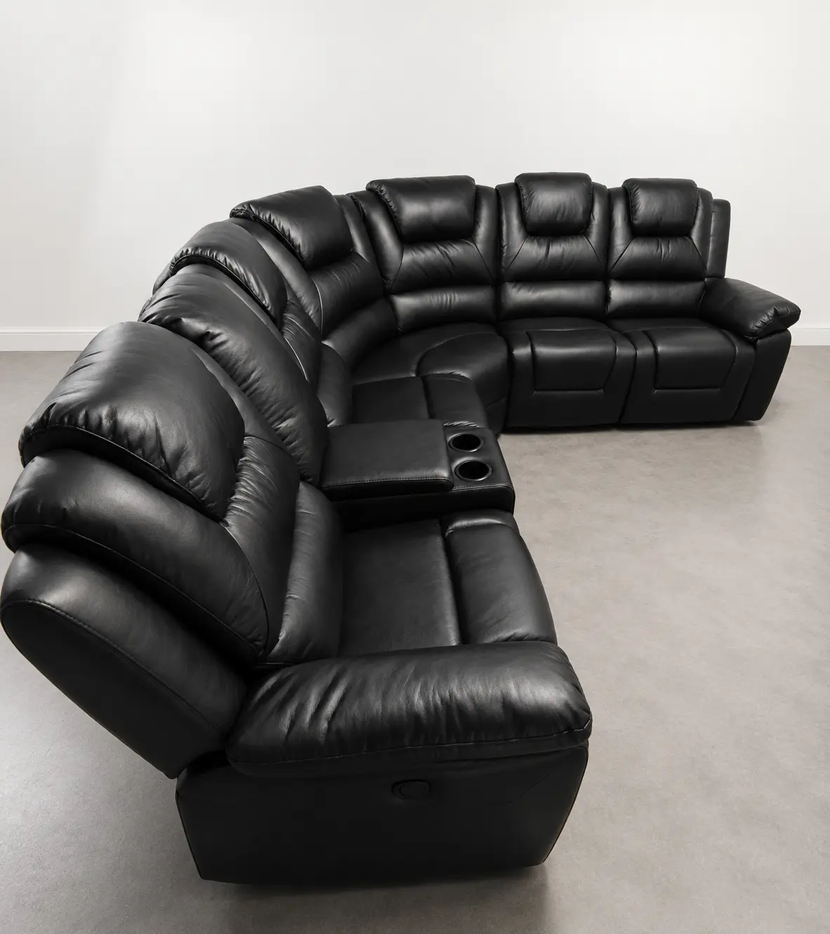 Oxford Leather Electric Recliner Corner Sofa - Image 7