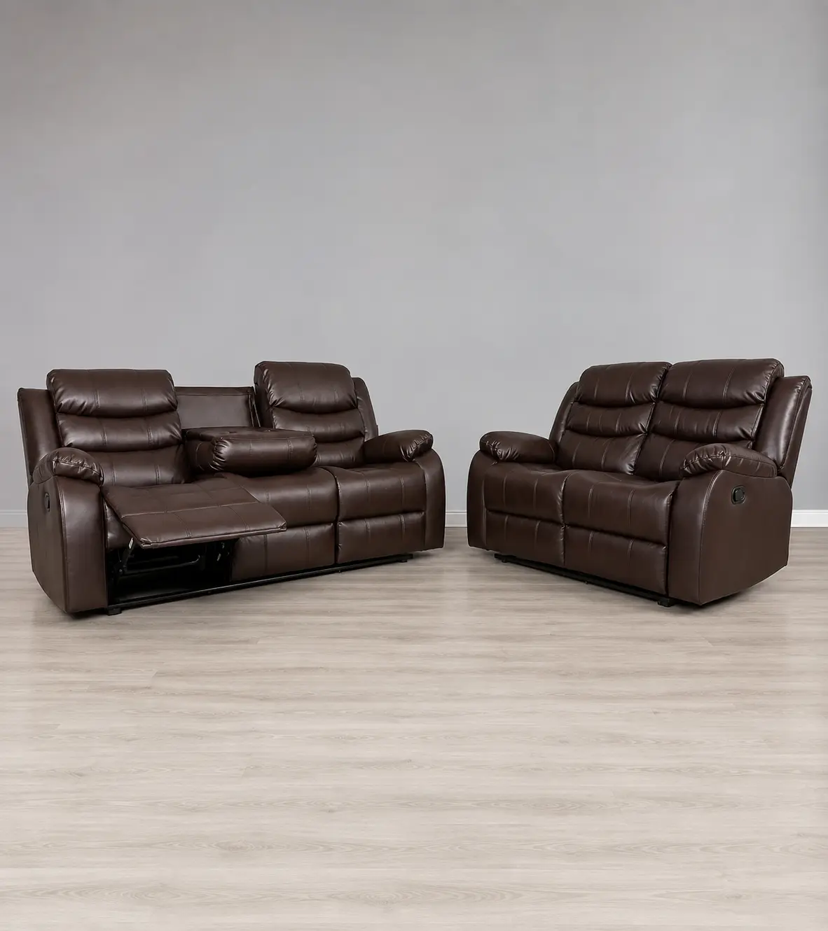 Roma Leather Manual Recliner 3+2 Set - Image 2