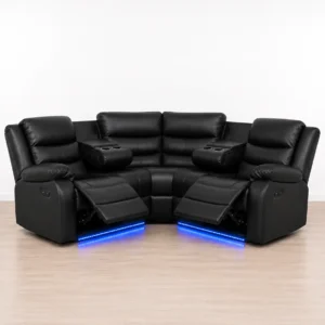 Roma Leather Electric Recliner Corner Sofa