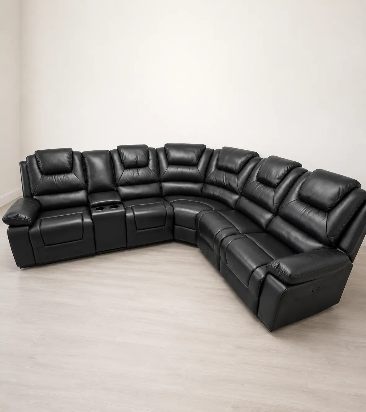 Oxford Leather Electric Recliner Corner Sofa - Image 5