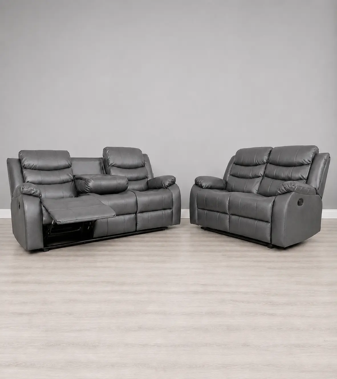 Roma Leather Manual Recliner 3+2 Set - Image 5