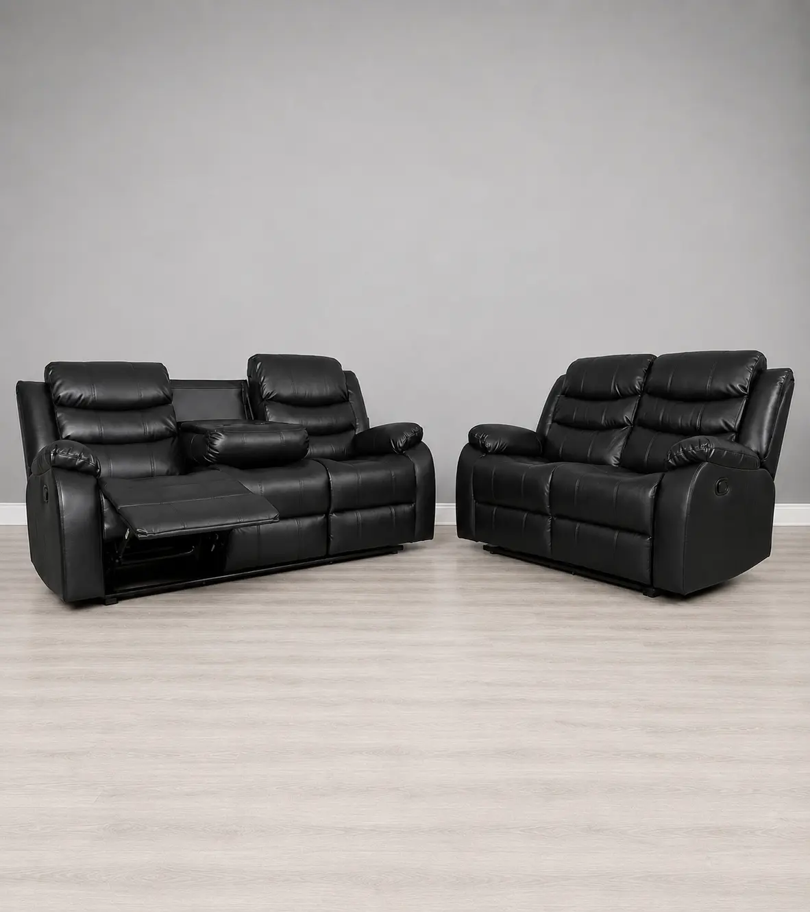 Roma Leather Manual Recliner 3+2 Set - Image 6