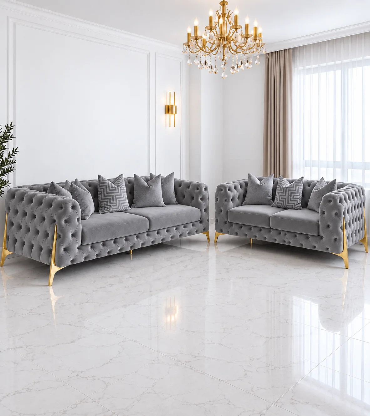 Chesterfield 3+2 Sofa Set