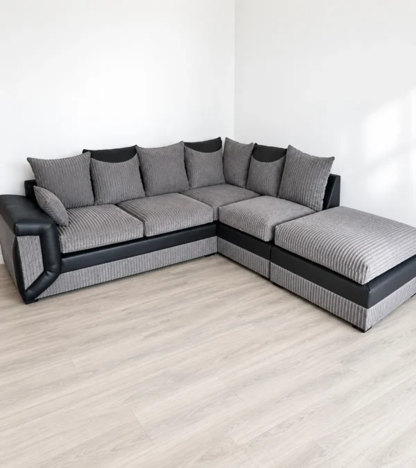 Dino Fabric & Leather Corner Sofa