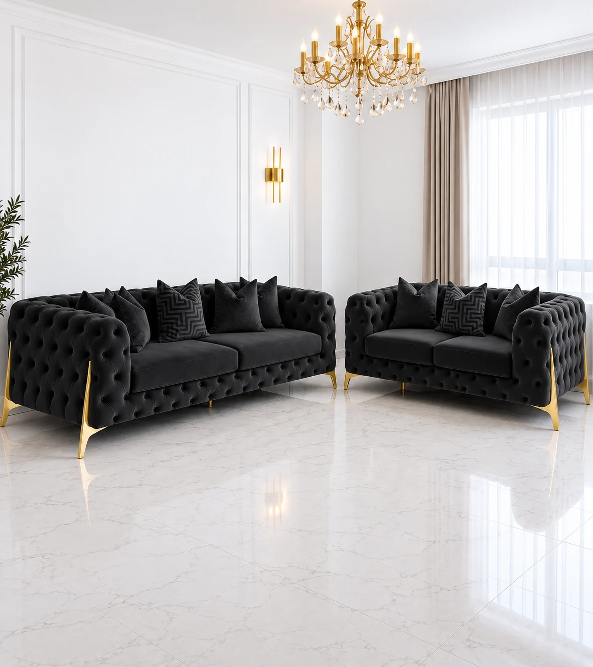 Chesterfield 3+2 Sofa Set - Image 5